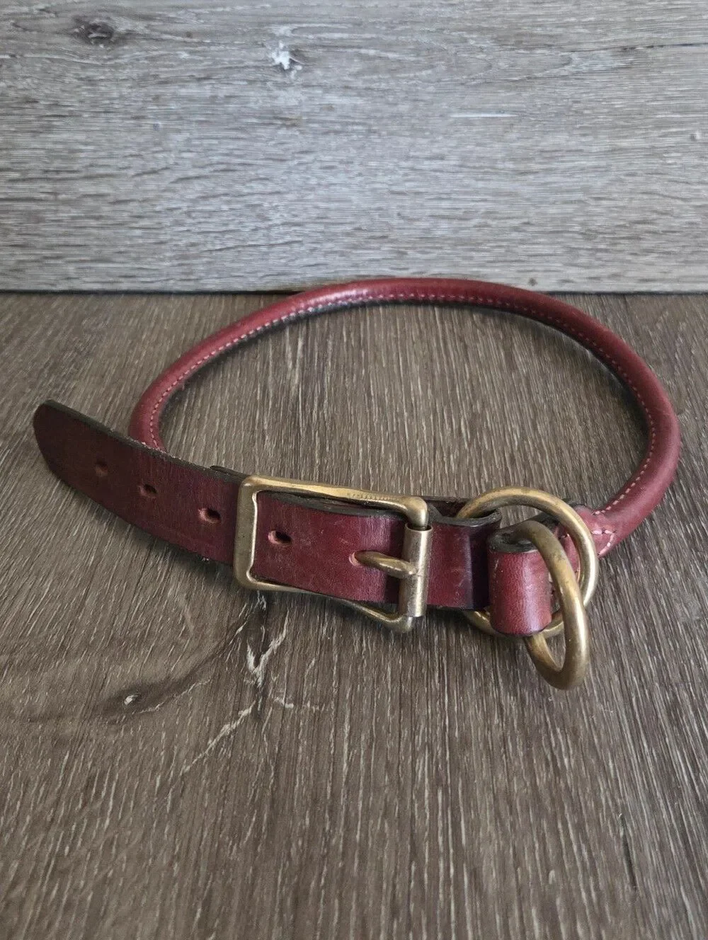 Mendota Leather Rolled Collar - Chestnut - 24